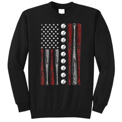 American Flag Baseball Red White Blue 4th Of July Sweatshirt