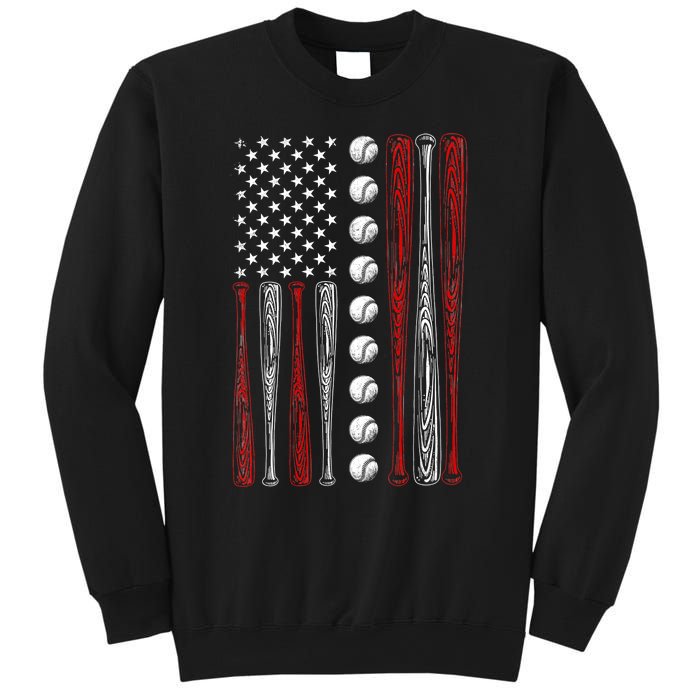 American Flag Baseball Red White Blue 4th Of July Sweatshirt