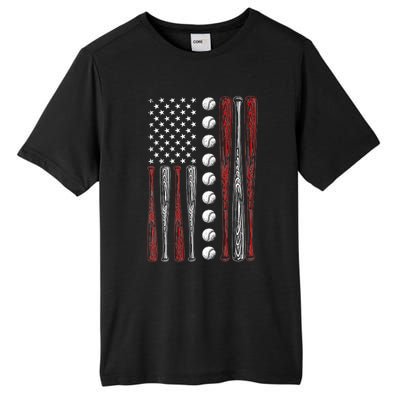 American Flag Baseball Red White Blue 4th Of July Tall Fusion ChromaSoft Performance T-Shirt