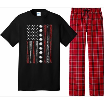 American Flag Baseball Red White Blue 4th Of July Pajama Set