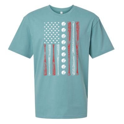 American Flag Baseball Red White Blue 4th Of July Sueded Cloud Jersey T-Shirt