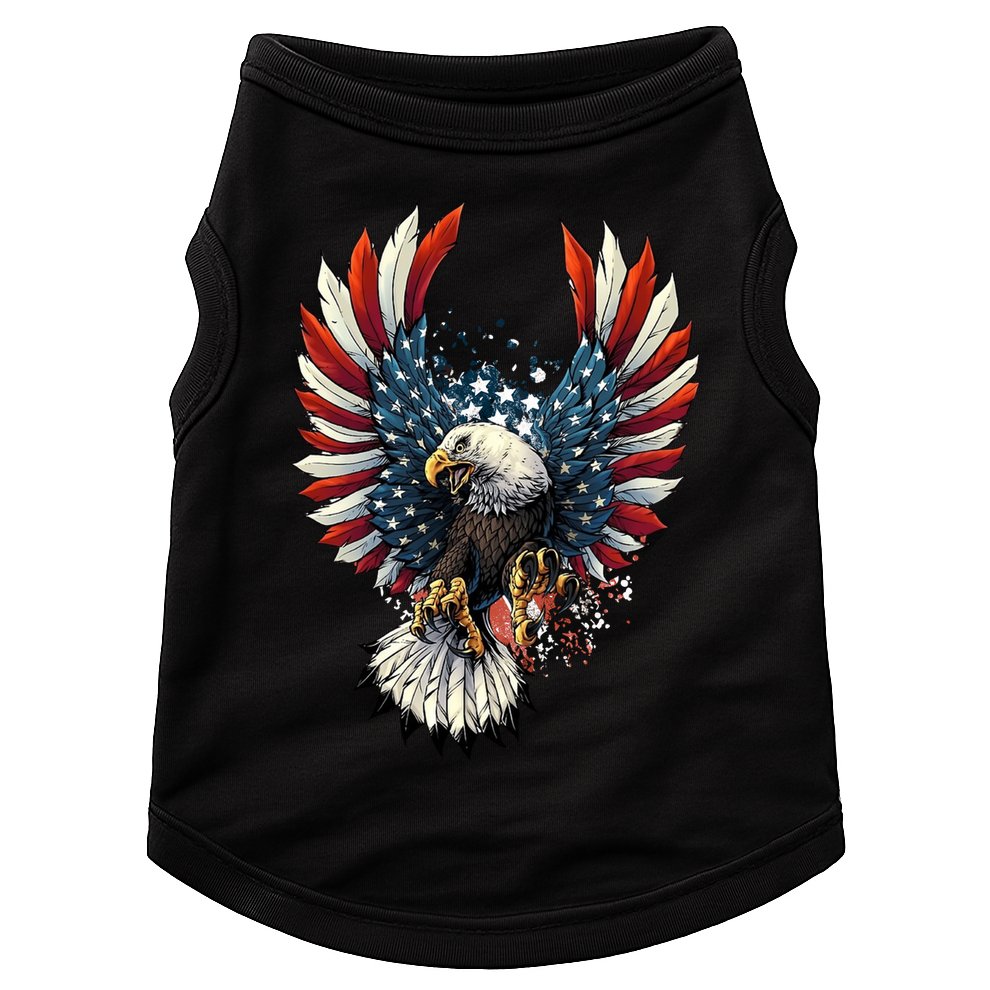 American Flag Bald Eagle 4th Of July USA Patriotic Doggie Tank
