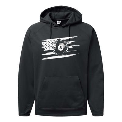 American Flag Billiards Apparel Billiards Performance Fleece Hoodie