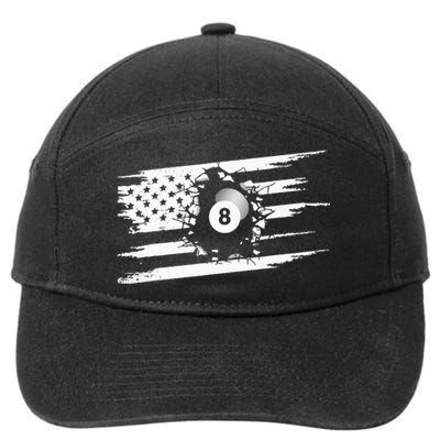 American Flag Billiards Apparel Billiards 7-Panel Snapback Hat