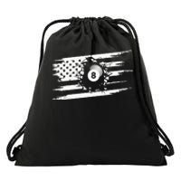 American Flag Billiards Apparel Billiards Drawstring Bag