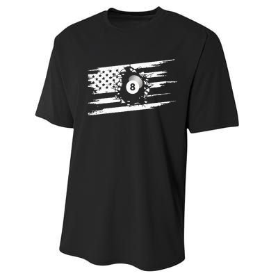 American Flag Billiards Apparel Billiards Performance Sprint T-Shirt