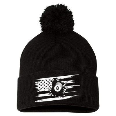 American Flag Billiards Apparel Billiards Pom Pom 12in Knit Beanie