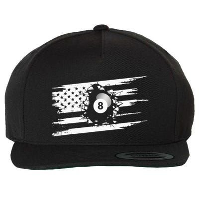American Flag Billiards Apparel Billiards Wool Snapback Cap