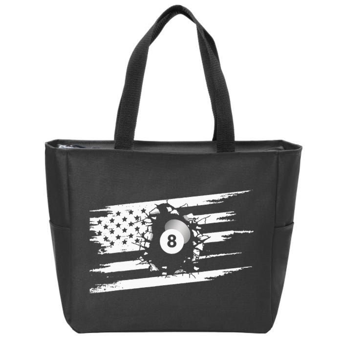 American Flag Billiards Apparel Billiards Zip Tote Bag