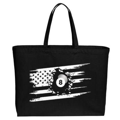 American Flag Billiards Apparel Billiards Cotton Canvas Jumbo Tote