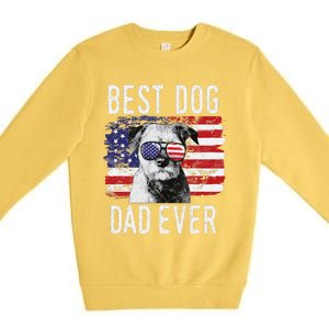 American Flag Best Dog Dad Ever Border Terrier Usa Premium Crewneck Sweatshirt