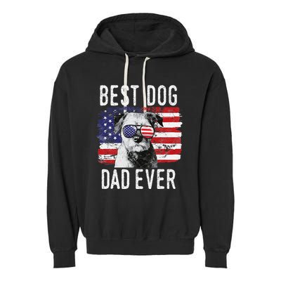 American Flag Best Dog Dad Ever Border Terrier Usa Garment-Dyed Fleece Hoodie