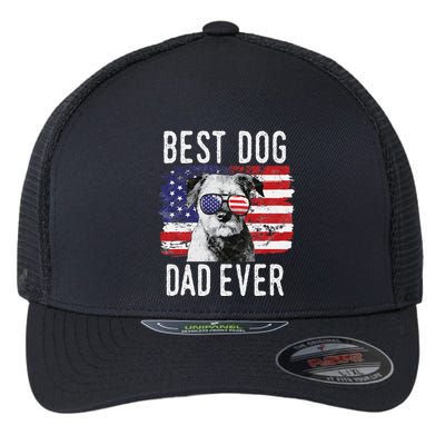 American Flag Best Dog Dad Ever Border Terrier Usa Flexfit Unipanel Trucker Cap