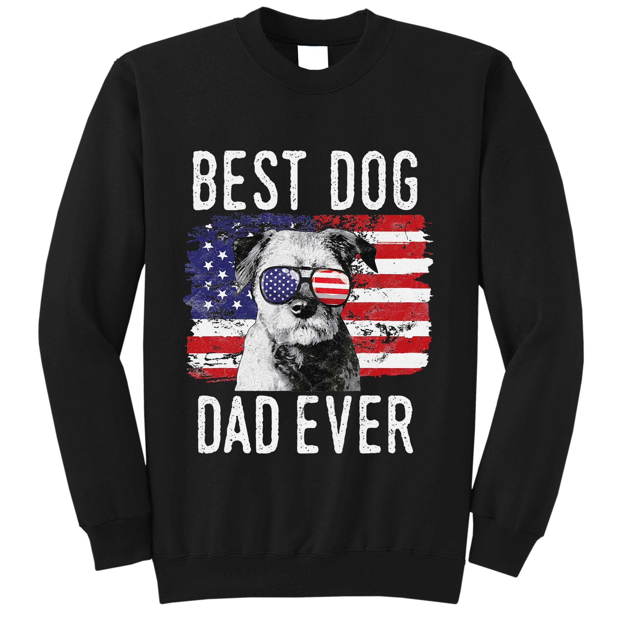 American Flag Best Dog Dad Ever Border Terrier Usa Sweatshirt