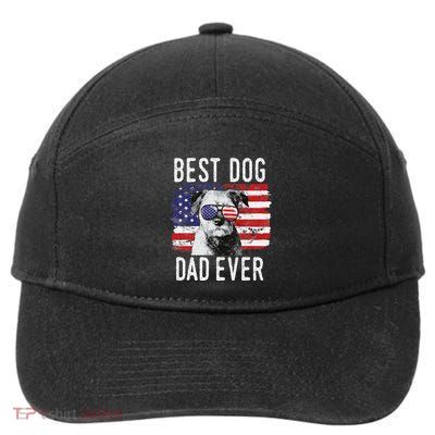American Flag Best Dog Dad Ever Border Terrier Usa 7-Panel Snapback Hat