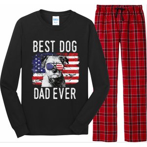 American Flag Best Dog Dad Ever Border Terrier Usa Long Sleeve Pajama Set