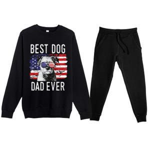 American Flag Best Dog Dad Ever Border Terrier Usa Premium Crewneck Sweatsuit Set