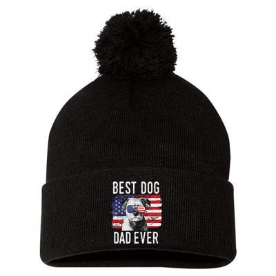 American Flag Best Dog Dad Ever Border Terrier Usa Pom Pom 12in Knit Beanie