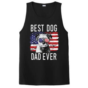 American Flag Best Dog Dad Ever Border Terrier Usa PosiCharge Competitor Tank