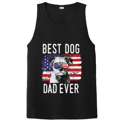 American Flag Best Dog Dad Ever Border Terrier Usa PosiCharge Competitor Tank