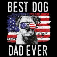 American Flag Best Dog Dad Ever Border Terrier Usa Toddler T-Shirt