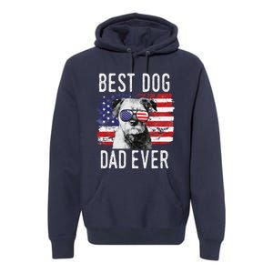 American Flag Best Dog Dad Ever Border Terrier Usa Premium Hoodie