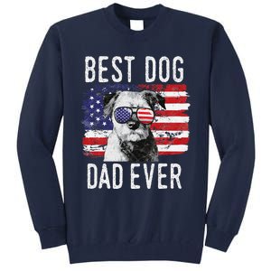 American Flag Best Dog Dad Ever Border Terrier Usa Tall Sweatshirt