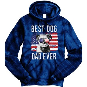 American Flag Best Dog Dad Ever Border Terrier Usa Tie Dye Hoodie