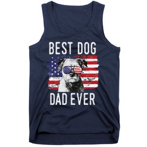 American Flag Best Dog Dad Ever Border Terrier Usa Tank Top