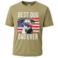 American Flag Best Dog Dad Ever Border Terrier Usa Cooling Performance Crew T-Shirt