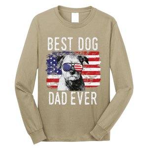 American Flag Best Dog Dad Ever Border Terrier Usa Long Sleeve Shirt