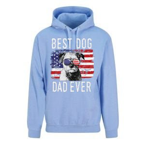 American Flag Best Dog Dad Ever Border Terrier Usa Unisex Surf Hoodie