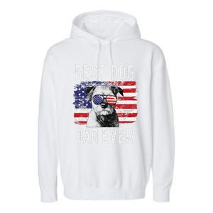 American Flag Best Dog Dad Ever Border Terrier Usa Garment-Dyed Fleece Hoodie