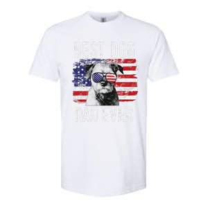 American Flag Best Dog Dad Ever Border Terrier Usa Softstyle CVC T-Shirt