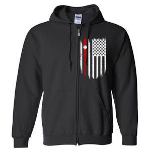 American Flag Baseball Apparel Baseball Full Zip Hoodie