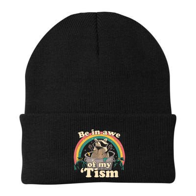 Autism Funny Be In Awe Of My Tism Meme Autistic Raccoon Knit Cap Winter Beanie