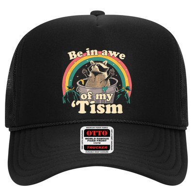 Autism Funny Be In Awe Of My Tism Meme Autistic Raccoon Trucker Hat