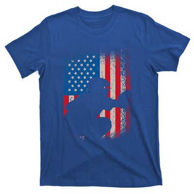 American Flag Baseball Catcher Usa Flag Baseball T-Shirt