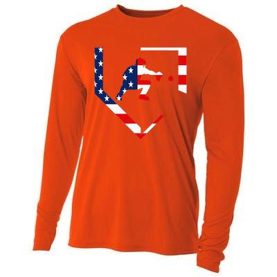 American Flag Baseball Catcher Gear Baseballin Cooling Performance Long Sleeve Crew