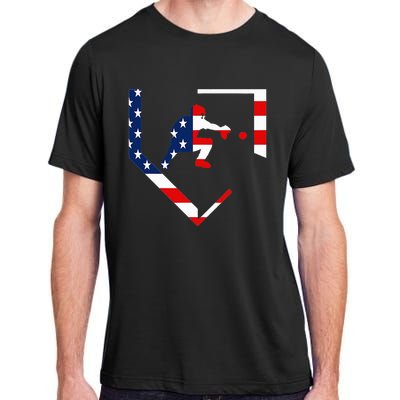 American Flag Baseball Catcher Gear Baseballin Adult ChromaSoft Performance T-Shirt