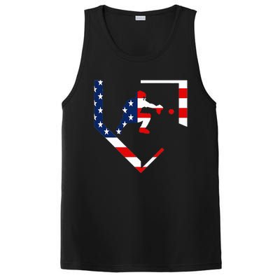 American Flag Baseball Catcher Gear Baseballin PosiCharge Competitor Tank