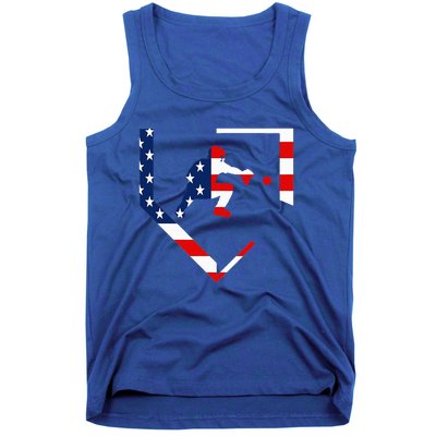 American Flag Baseball Catcher Gear Baseballin Tank Top