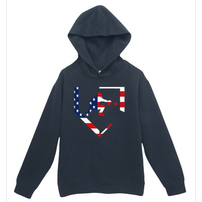 American Flag Baseball Catcher Gear Baseballin Urban Pullover Hoodie