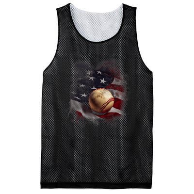 American Flag Baseball Vintage 4th Of July Usa Patriotic Mesh Reversible Basketball Jersey Tank