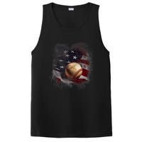 American Flag Baseball Vintage 4th Of July Usa Patriotic PosiCharge Competitor Tank