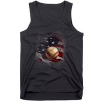 American Flag Baseball Vintage 4th Of July Usa Patriotic Tank Top