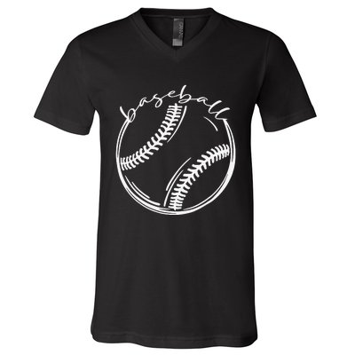 American Flag Baseball Apparel Baseball Gift V-Neck T-Shirt