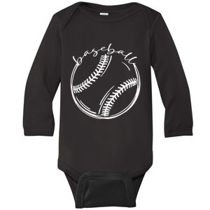 American Flag Baseball Apparel Baseball Gift Baby Long Sleeve Bodysuit