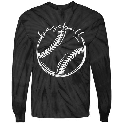 American Flag Baseball Apparel Baseball Gift Tie-Dye Long Sleeve Shirt