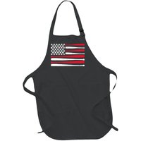 American Flag Baseball Usa Vintage Baseball Sport Fan Full-Length Apron With Pockets